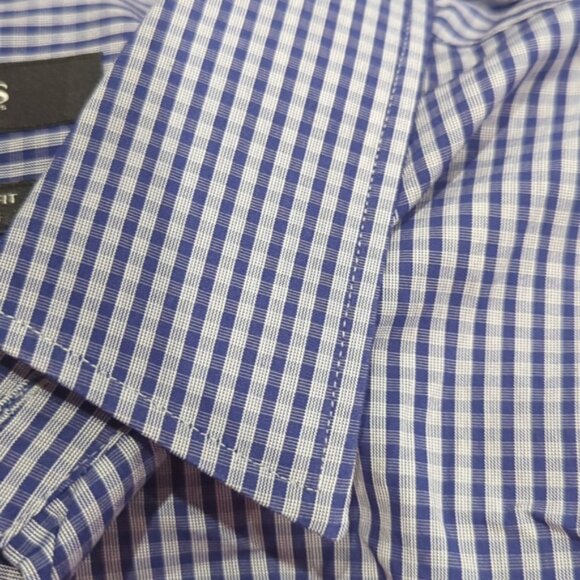 Hugo Boss REGULAR FIT STRETCH Blue checkered long sleeve dress shirt - Picture 7 of 7